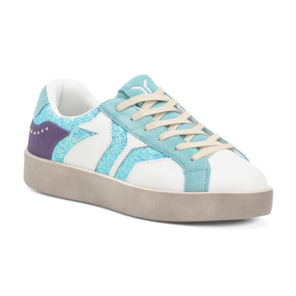 CULTURE OF BRAVE Shoes - CULTURE OF BRAVE Leather And Glitter Wing Play Sneakers
